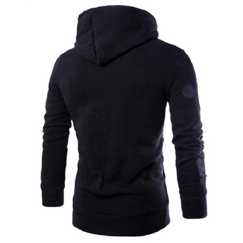 Pánské mikiny s mikinami s dlouhým rukávem pro muže Svetr s kapucí na zip Pánská mikina s vysokým výstřihem Top bunda Kabát Černý svetr