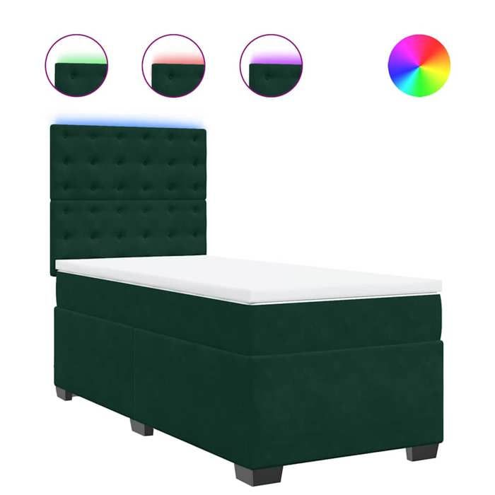 Maison Exclusive - Sommier à lattes de lit avec matelas Vert foncé 90x190 cm