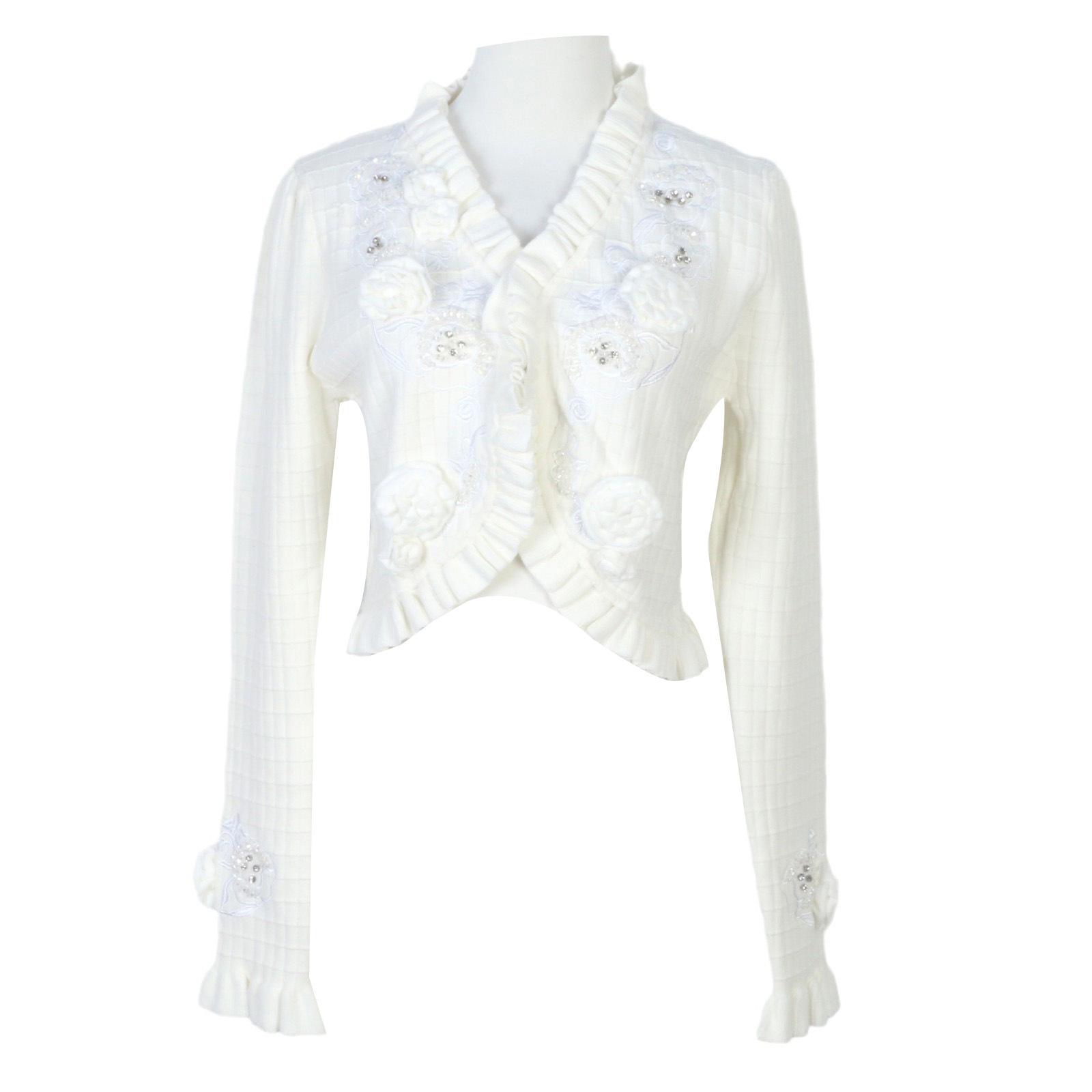 

Элегантный французский вязаный кардиган Lafite с бисером, облегающего кроя, для женщин Medium