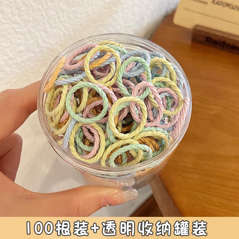 100Pcs Kids Colorful Mini Rubber Bands Elastic Hair Ties Small Seamless Ponytail Holders for Toddler Girls