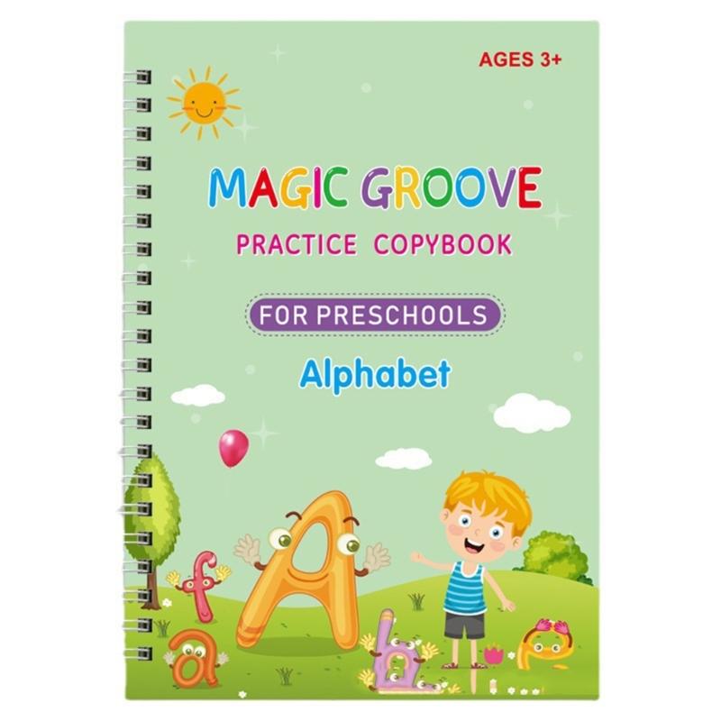 4Pcs Childrens Calligraphy Practice Workbook Magical Handwriting Practice Book For Kid Early Writing Skills Development