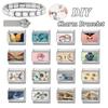 Sweet Ring Necklace Heart Flowers Pattern Charm Beads Fit 9MM Stainless Steel Bracelet Couple DIY Making Wedding Jewelry Gift