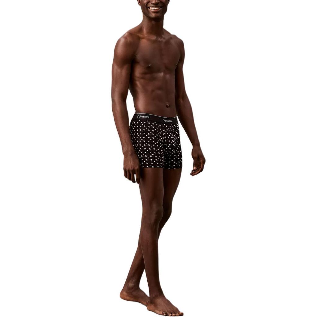 Calvin Klein Letter Print Comfortable Mid-Rise Boxer Briefs Men Underwear Black NB4248-001