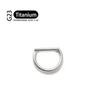 G23 Titanium Piercing 16G/18G 8/10/12mm Nose Ring D Shape Segment Ring Clicke Cartilage Tragus Helix Lip Piercing Body Jewelry