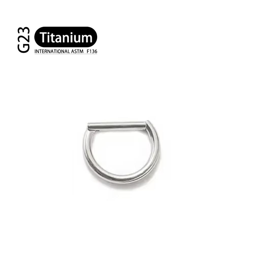 G23 Titanium Piercing 16G/18G 8/10/12mm Nose Ring D Shape Segment Ring Clicke Cartilage Tragus Helix Lip Piercing Body Jewelry