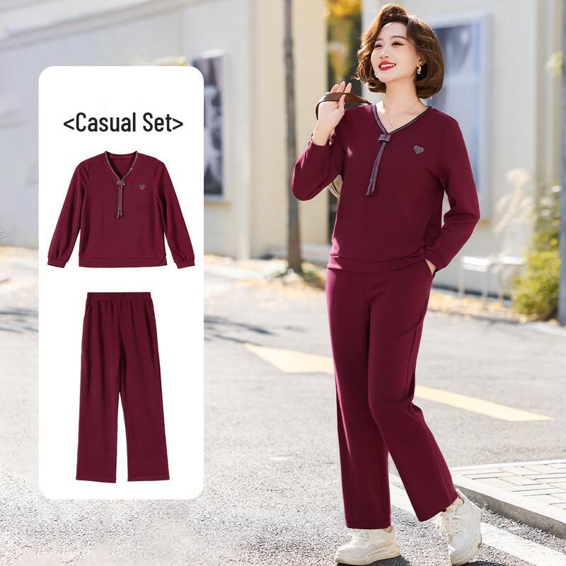 

Women s Autumn Casual Two-Piece Sweatshirt & Pants Set 4XL