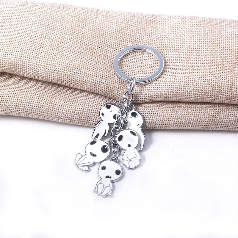 Princess Mononoke Kodama Keychain With Metal Material For Gift Giving And Party Souvenir серебряный
