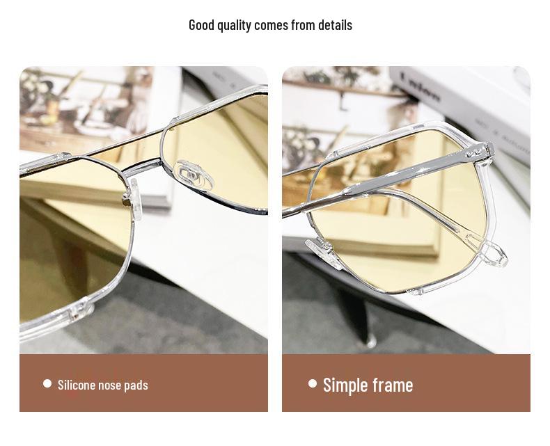 Unisex Myopia-Compatible Sunglasses with Large Retro Frame - Xiaohongshu Style #2238