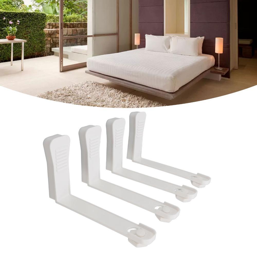 4Pcs White Bed Sheet Clips Non-Skid Quilt Sheet Buckle Adjustable Bed Sheet Holders  Bed Sheets