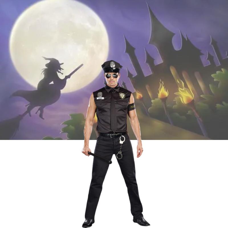 Halloween Adult Costumes America Police Dirty Cop Shirt Fancy Cosplay Clothing