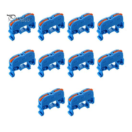 10Pcs KV121 Push-in Quick Terminal Block Din Rail Connector Universal Compact Fast Electrical Connector Stable Equipment Operation Terminal Block