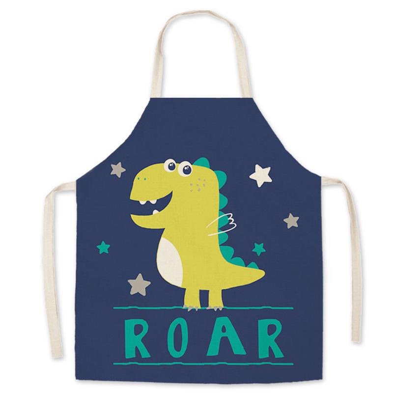 Cartoon Print Oil-Proof Parent-Child Kitchen Apron, Sleeveless Neck-Hanging Style
