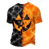T-shirt da donna a maniche corte stampata per Halloween, Top casual girocollo per l'uso quotidiano