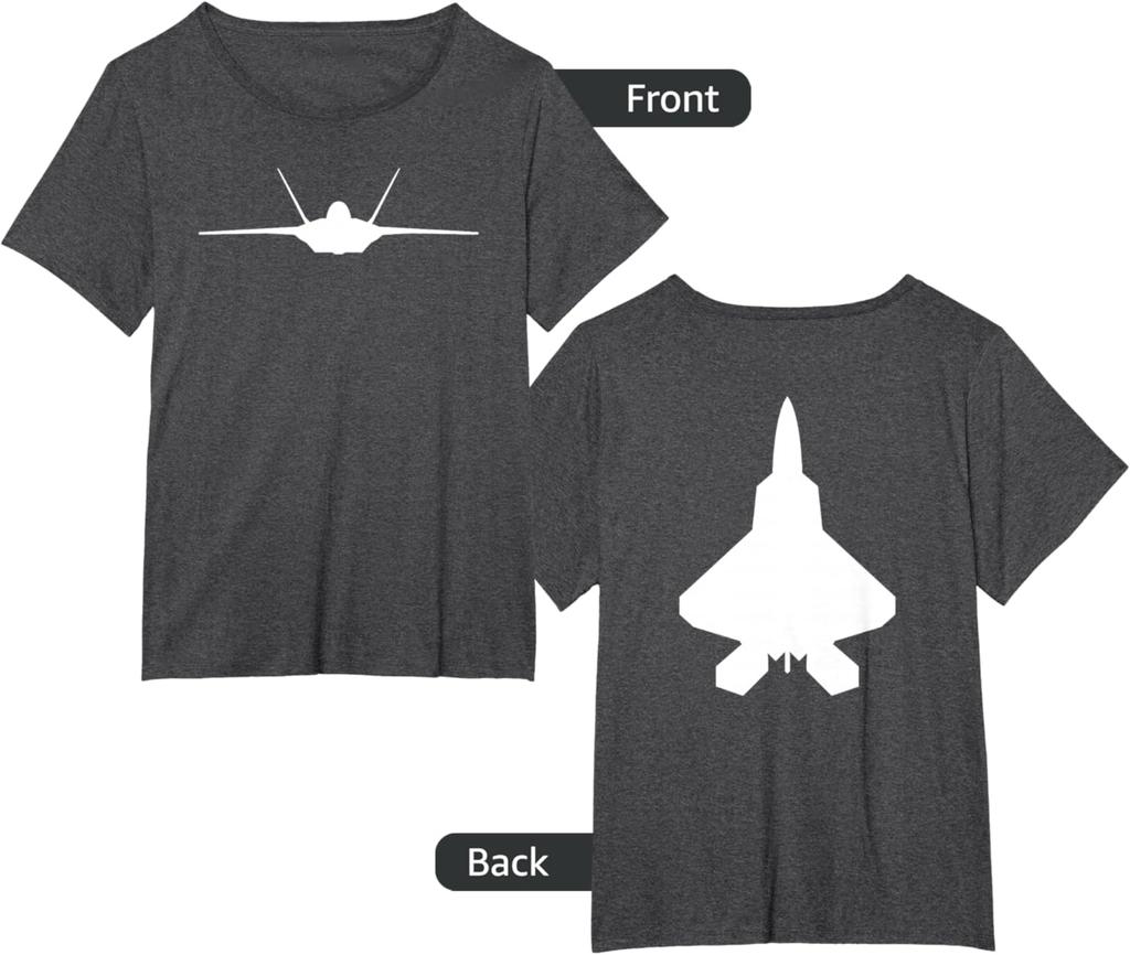 F 22 Raptor Fighter Jet Aircraft Silhouette T-Shirt Short Sleeve Casual 100% Cotton Shift