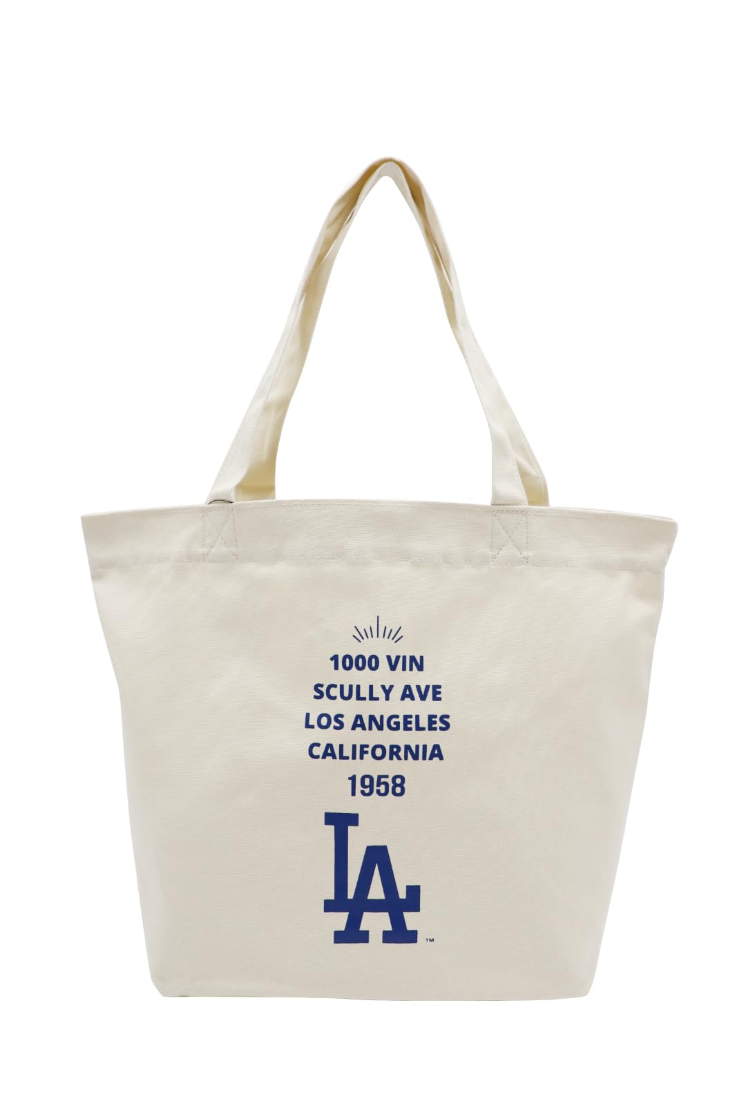 

League Canvas Tote Bag x Blue [Major Baseball] SCV-03 LA/Ivory