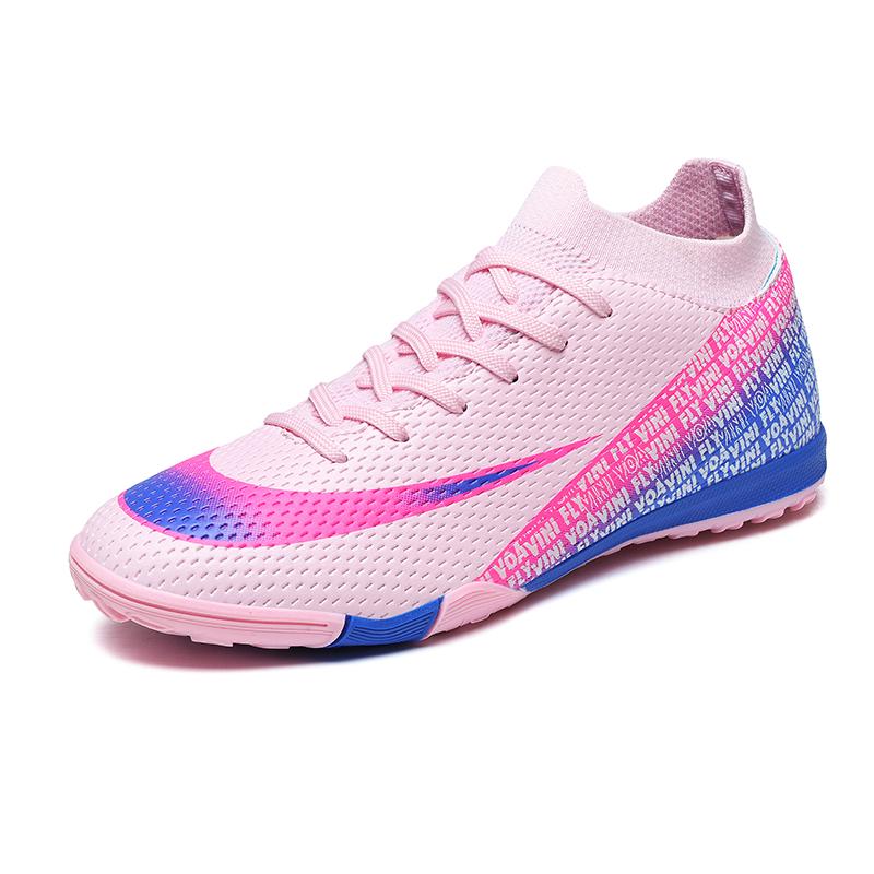 Youth Football Shoes  New Anti Slip Lace Up Grass Wear Resistant Training Ankle Boots Man Comfort Professional Soccer Shoes