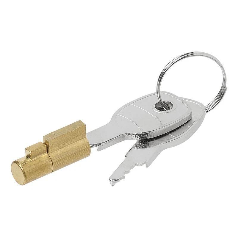Anti-Theft Trailer Coupling Hitch Lock With 2Keys Insertable Security For Caravans RVs Truck Boats Coupling Copper Lock Cylinder