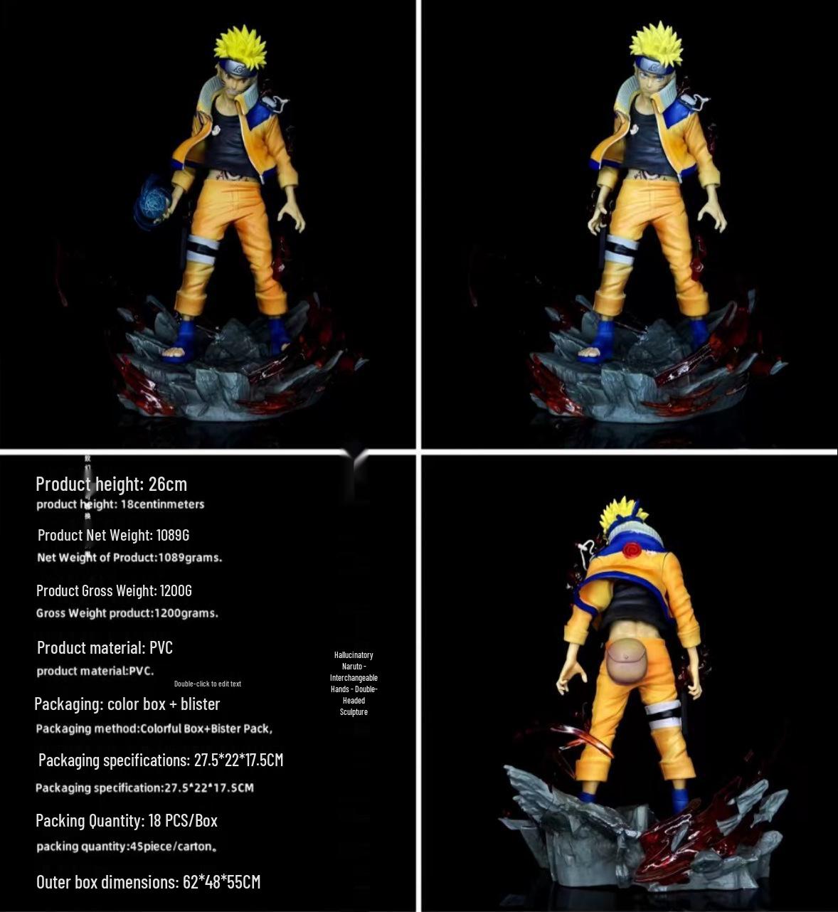 Naruto Shippuden Sasuke Uchiha Cursed Seal Crow Figure with Double Style Base