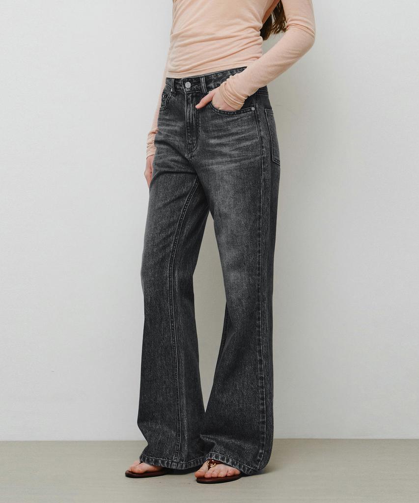 MONGDOL [Premium] Natural Semi-Bootcut Denim Jeans Gray Mdpt059Gray