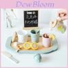 Kids Lemon Tea Set Toy With Wooden Kitchen Accessories For Imaginative Play