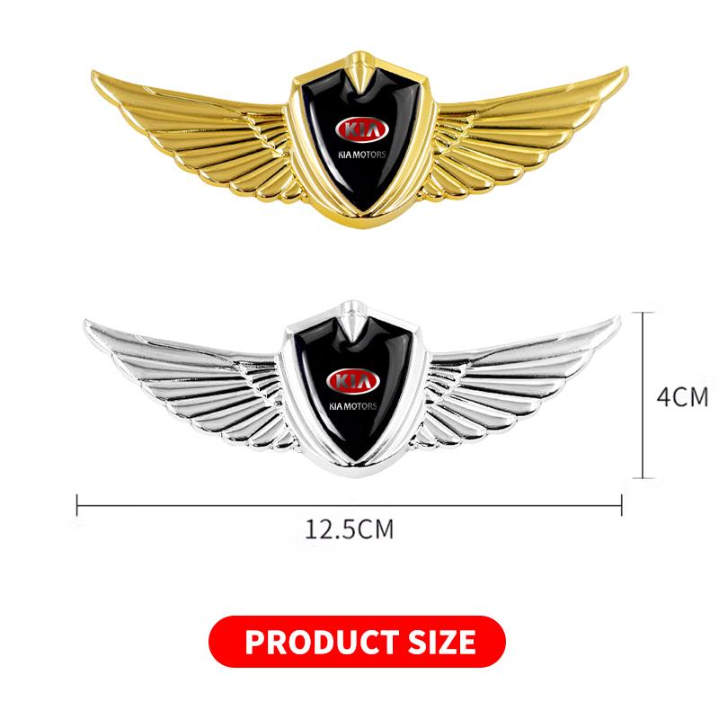 3D Wings Metal Shield Logo Metal Sticker Decorate Car Accessories For Kia Cerato