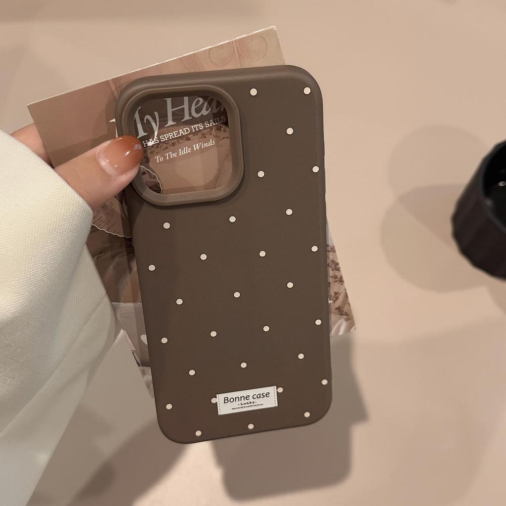 Ins Korean Polka Dot for iPhone16/17Pro Mobile Phone Case Apple 15 Glutinous Rice Liquid 14Pro Women's 13