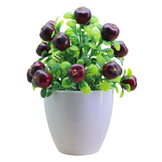 

Искусственные растения в горшках, реалистичные поддельные мини-фрукты, дерево, центральный элемент для домашнего офиса, пластиковая горшечная зелень, бонсай, внутреннее и наружное украшение E