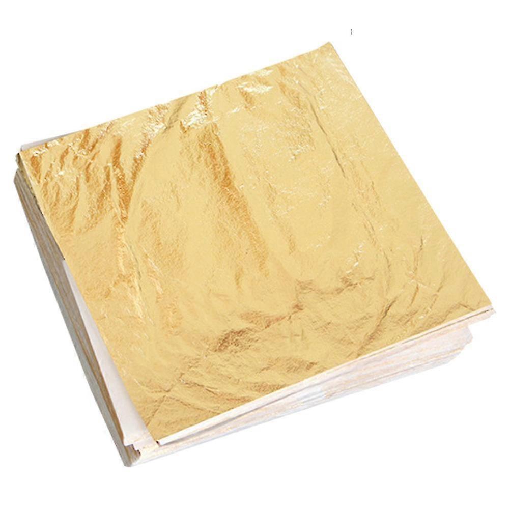 2025 100 Pcs Gold Leaf Foil Sheets Metal Leaf Sheets Imitation Gold Leaf Gold Foil Sheets Paint Gold Leaf Leaf Foil Paper