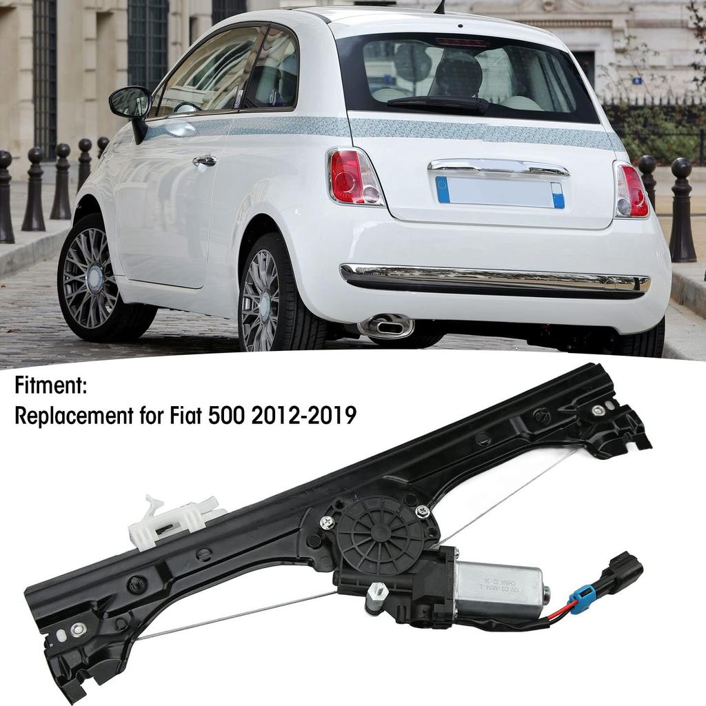 Window Regulator Motor Front Left Window Side Regulator Motor Assembly Replacement for Toyota FiaT500 Assembly, Regulator, 68070267AD, Driver's