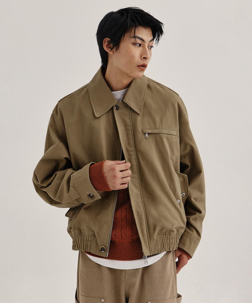 Kiimuir Loose Fit Collared Jacket_Khaki Beige