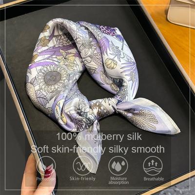 100% Silk Scarf Square Scarves for Women Wrap Kerchief  Mulberry Silk Bandana Fashion Luxury High Quality Headband Hijab
