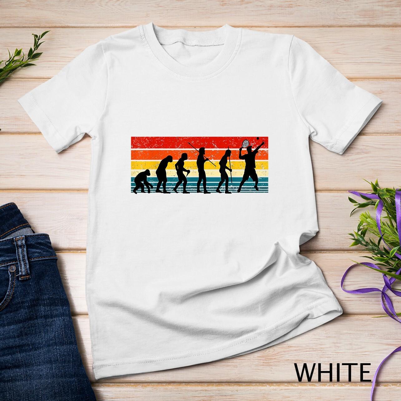 Funny Tennis player vintage evolution Padel Tennis Unisex T-Shirt Mens Womens Tees Top S