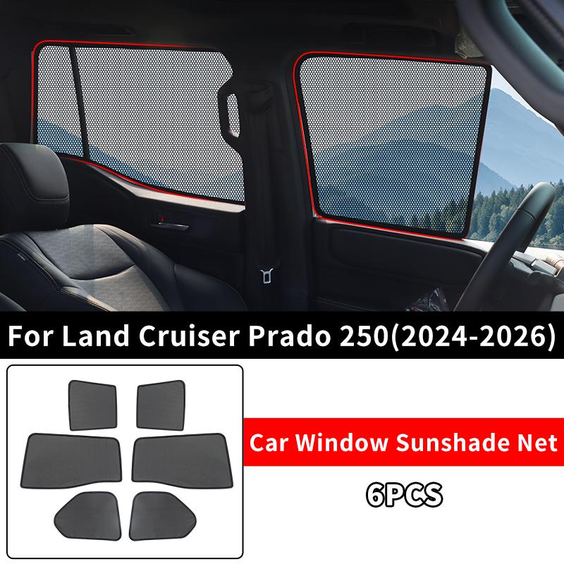 For 2024-2027 Toyota Land Cruiser Prado LC250 J250 Clip On Window Sunshade Mesh Heat Ulation Ventilation Privacy Accessories