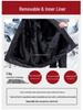 Men's Mid-Length Thickened Parka with Removable Fox Fur Liner and Fur Lining - Winter Coat