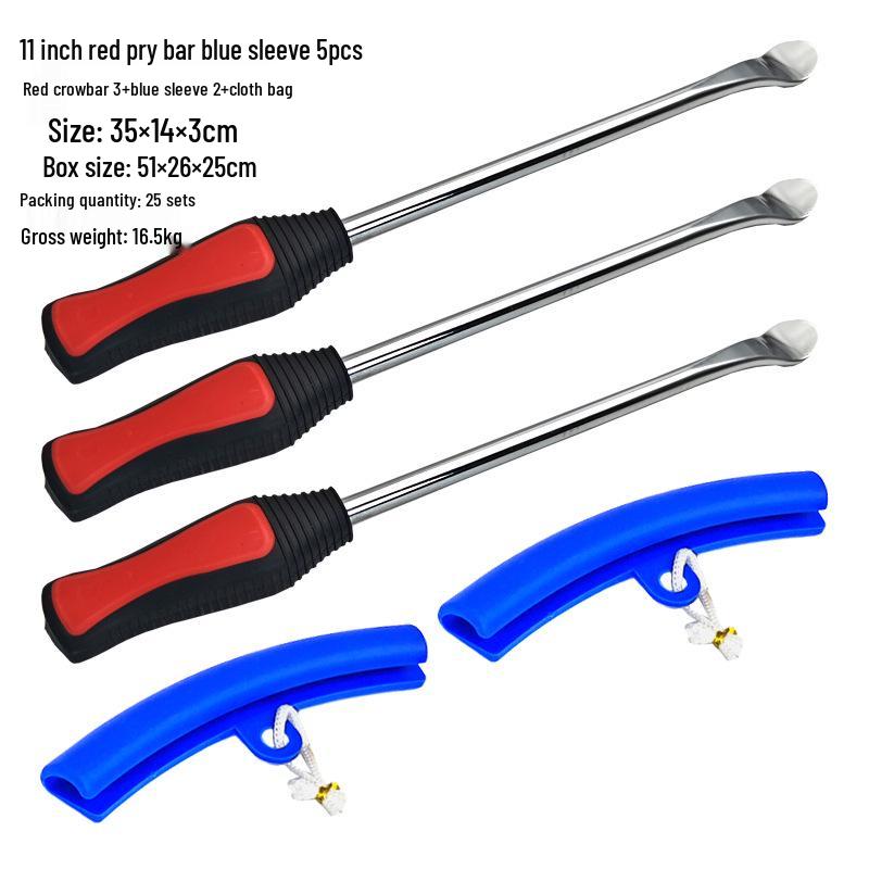 

Motorcycle Tire Repair Pry Bar Set with Rim Protectors