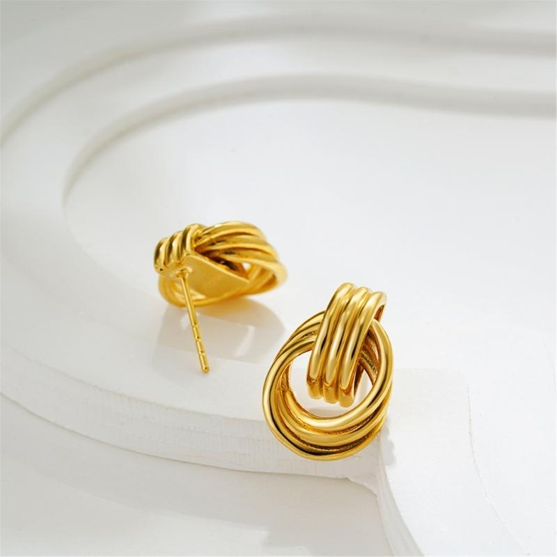 Boucles d'oreilles Clous Élégantes Bijoux de Fête Texture Acier Inoxydable Parfaites pour Rehausser l'Élégance pour le Bureau ou une Soirée
