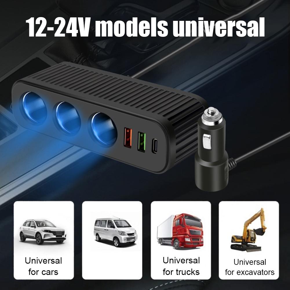 Brichetă auto 12V/24V Încărcător auto 120W PD QC USB încărcare rapidă adaptor de alimentare Încărcător 4 prize 3.1A încărcare multifuncțională