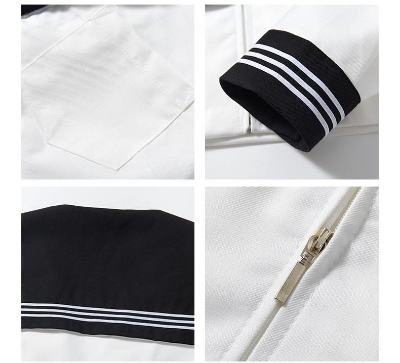 After-Sales Black Collar White JK Sailor Suit Set with Pleated Skirt