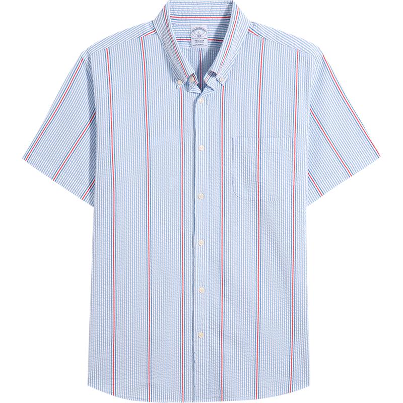 Мужская повседневная рубашка в полоску из сирсакера Brooks Brothers M