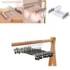 Standard Wardrobe Pants Hanger With Non Slip Stainless Steel Clips For Home Storage And Organization