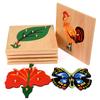 Montessori Puzzels Parochie Leren Lesmateriaal Dieren/Insecten Cognitief Houten Paneel Puzzels Vroeg Educatief Speelgoed Voor Kinderen