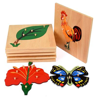 Montessori-Puzzles Kirchengemeinde Lernen Lehrmittel Tiere/Insekten Kognitive Holztafel-Puzzles Frühe Lernspielzeuge Für Kinder