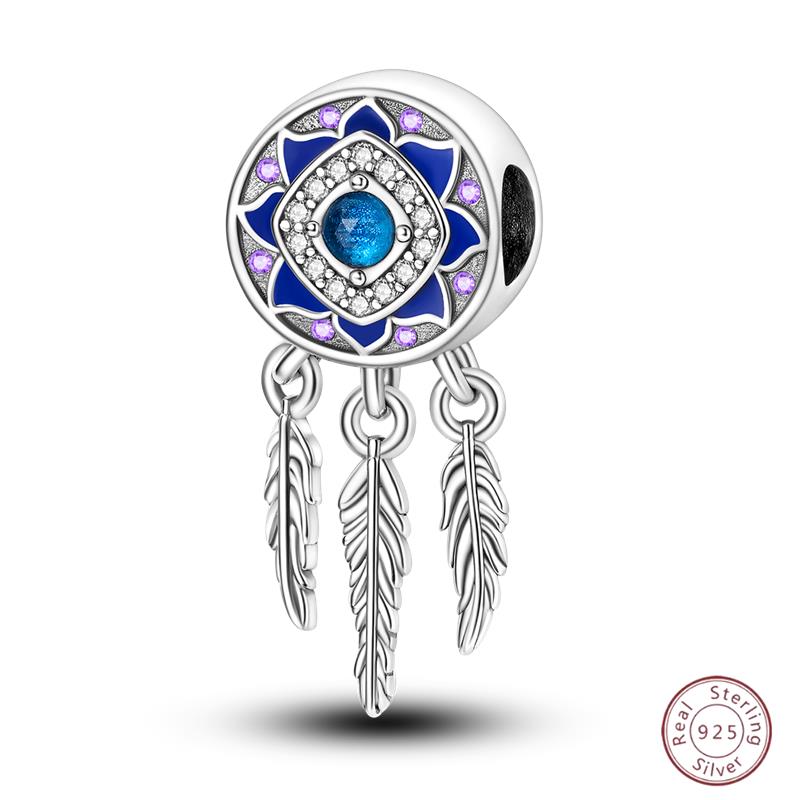 Copper Beaded Pendant Sparkling Zirconia Dream Catcher Original 3Mm Bracelet Women Fine Jewelry