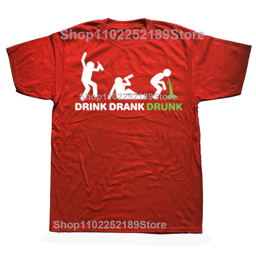 Funny Evolution of Drinking Graphic T-shirts Men Women's Fashion Casual Tshirt 100% Cotton Loose Oversized Beer Alcohol T Shirt