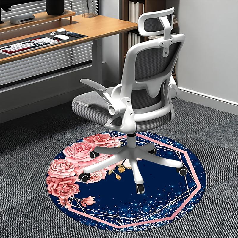 

Elegant Floral Office Carpet Chair Mats, Home Decor, Sofa Rug, Office Carpet Gift for Any Room1118040a 80cm by 80cm