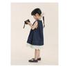 Kids Girls Korean Style Contrast Color Lace Denim A Line Dress