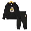 labubu Kawaii Anime hoodie Fleece sweatshirt boys girls Hooded Sets Cartoon Jacket 2pcs pullover+pants  kids boutique clothes