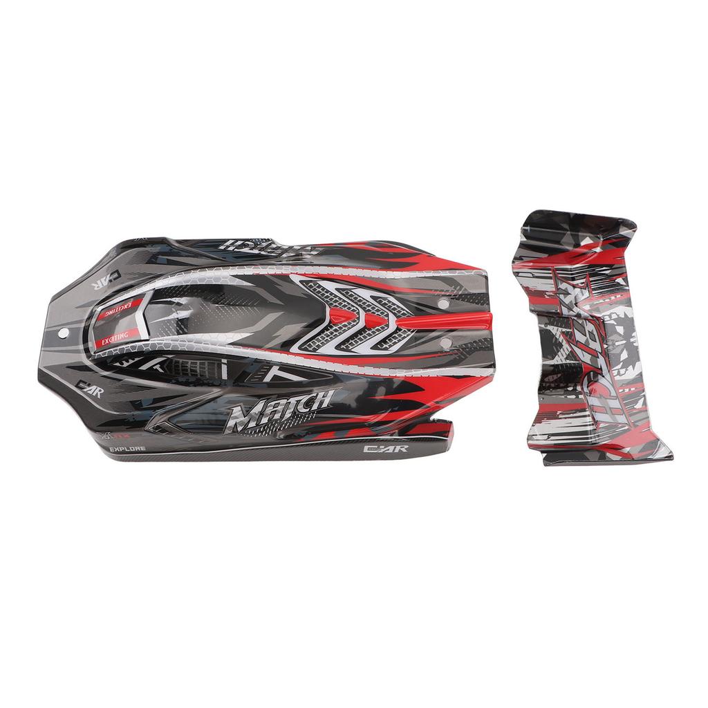 RC Car Shell and Tail Wing Set Remote Control Car Body Shell Replacement for WLTOYS 124010 1/12