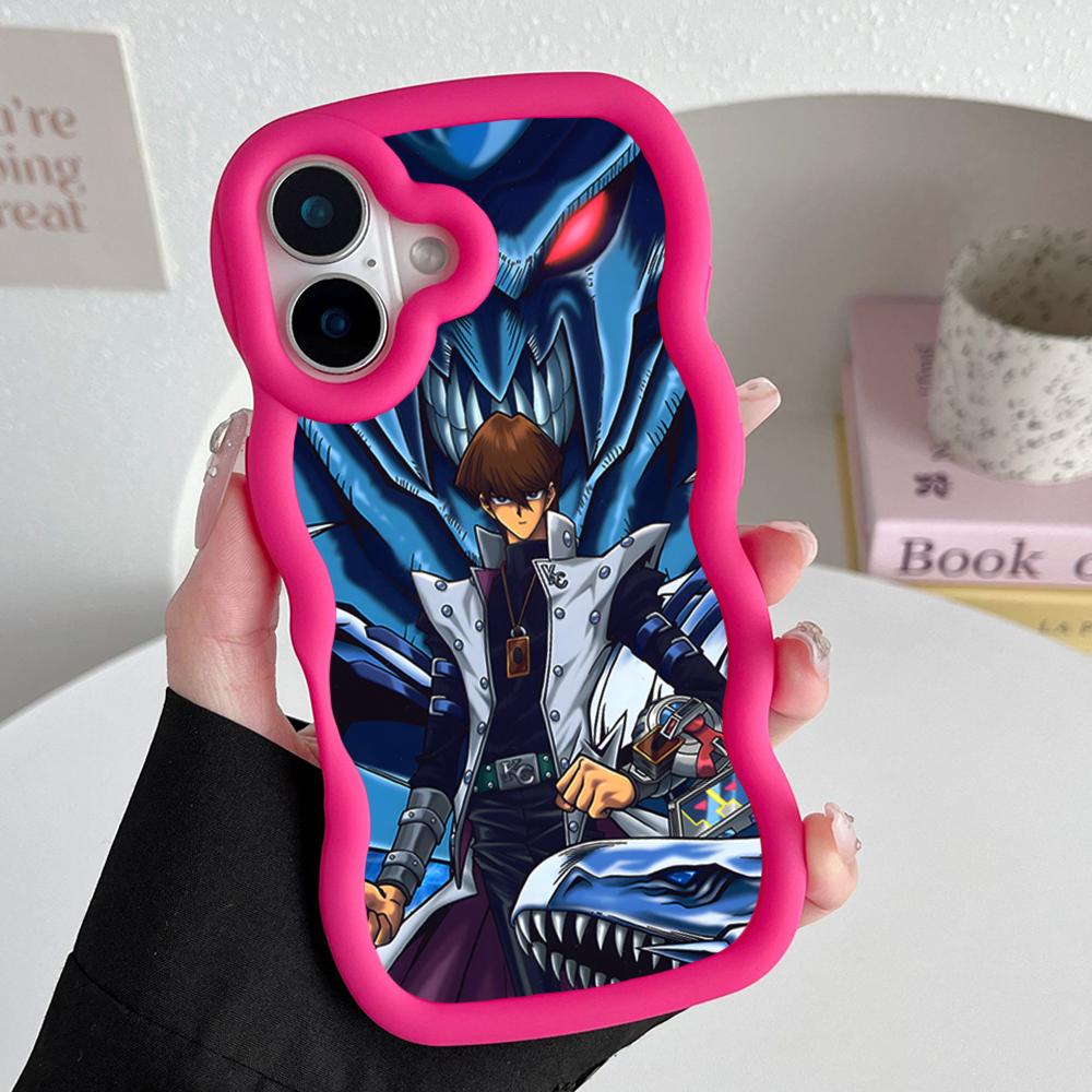 Yugioh Seto Kaiba Phone Case for iPhone 17 16 15 14 13 12 11 Air Pro Max Plus Red Soft TPU Wavy Edge Cover