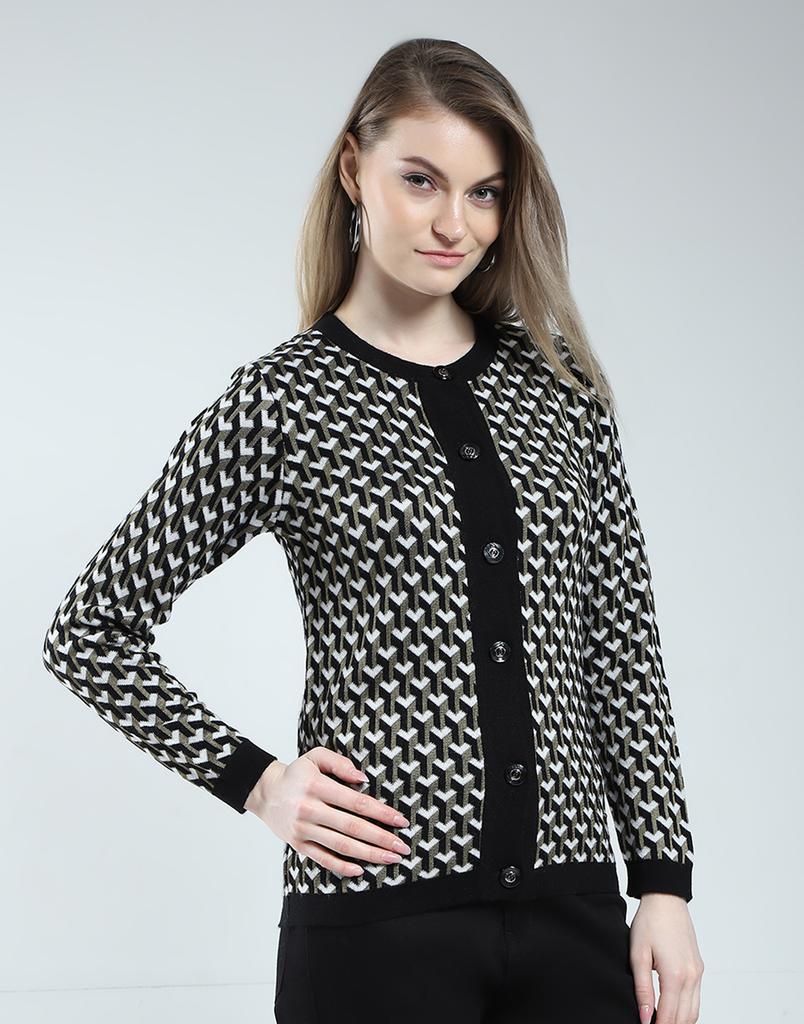 MONTE CARLO Women Woolen Full Sleeve Button Closure Regular Fit Cardigan